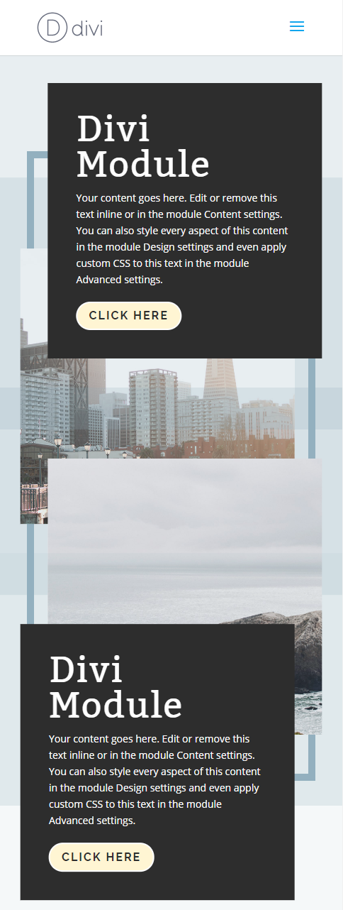 kolom dan modul divi terhuyung-huyung