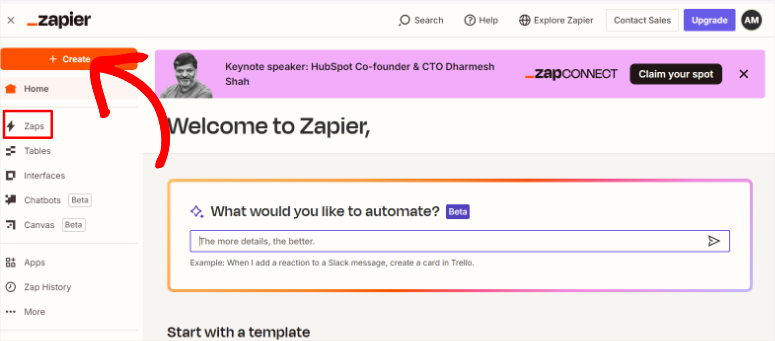 zapier-create-zap - IsItWP - Detektor Tema WordPress Gratis zapier create zap
