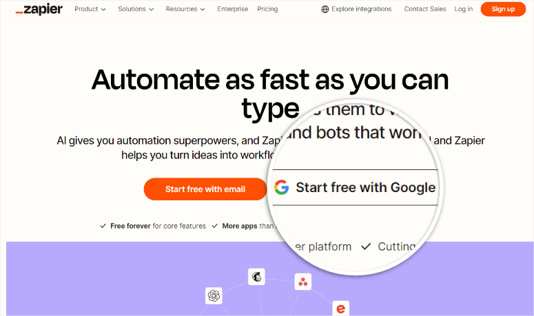 zapier-buat-akun - IsItWP - Detektor Tema WordPress Gratis zapier create account
