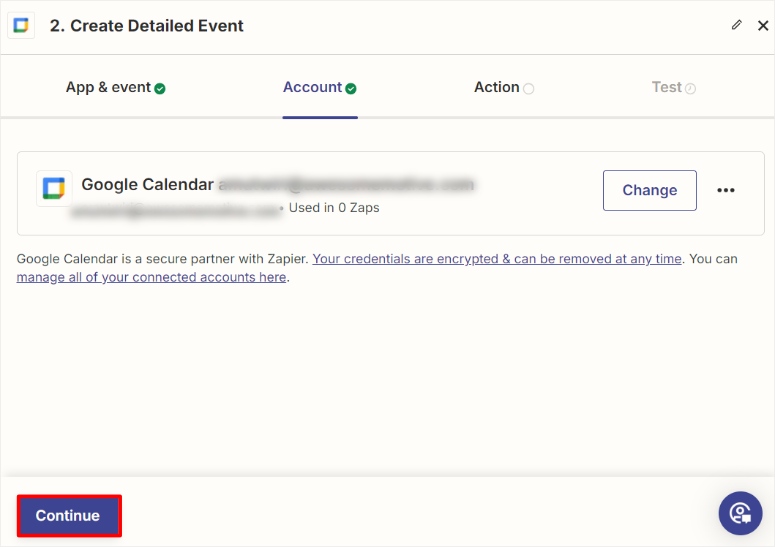 pilih-google-kalender-untuk-zapier - IsItWP - Detektor Tema WordPress Gratis select google calendar for zapier
