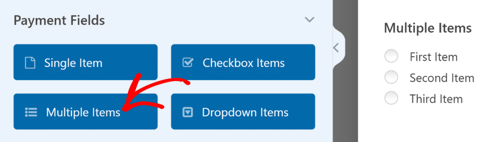ฟิลด์หลายรายการ - WPForms Multiple items field