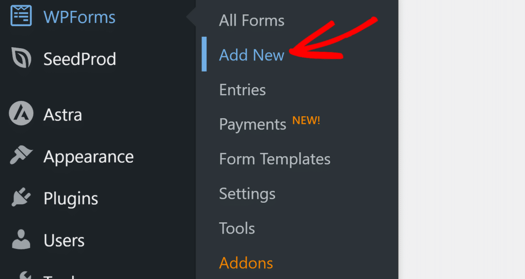 เพิ่มใหม่ - WPForms Add New