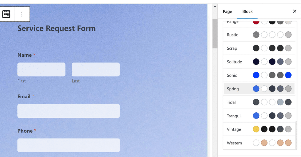 ธีม WPForms ฤดูใบไม้ผลิ - WPForms WPForms Spring theme