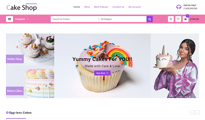 12+ 个最佳 WooCommerce 商店示例可激发您的在线业务 9 pastry cake shop demo