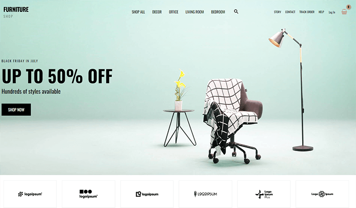 Mais de 9 temas de comércio eletrônico mais populares para WordPress em 2024 8 astra furniture 21