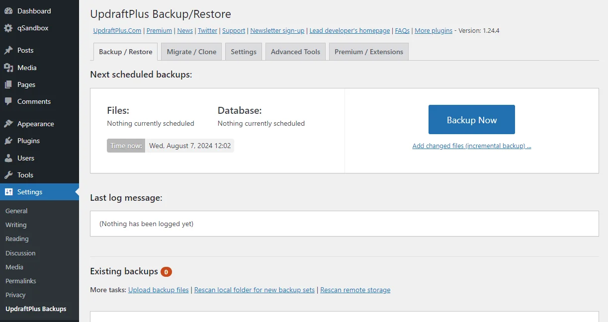 Создание резервной копии в UpdraftPlus creating-a-backup-in-updraftplus