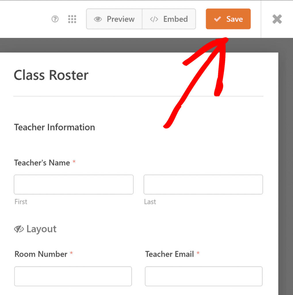 บันทึกบัญชีรายชื่อ Cass - WPForms save class roster