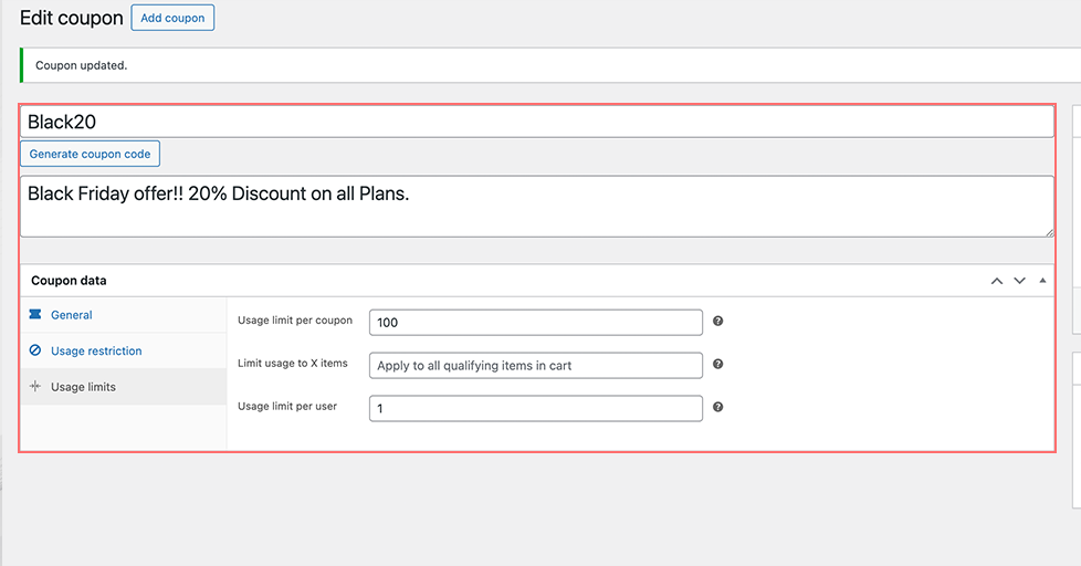 ¿Cómo crear cupones de WooCommerce? (Una guía paso a paso) 7 Usage Limit in Woocommerce Coupons