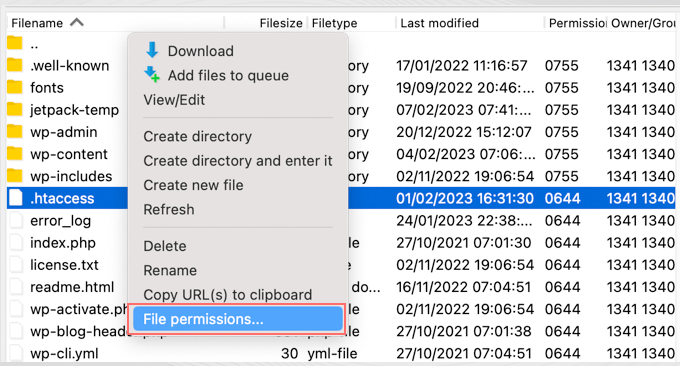 WordPress が .htaccess ファイルを上書きしないようにするにはどうすればよいですか? 6 Set file permission to avoid WordPress from overwriting .htaccess file