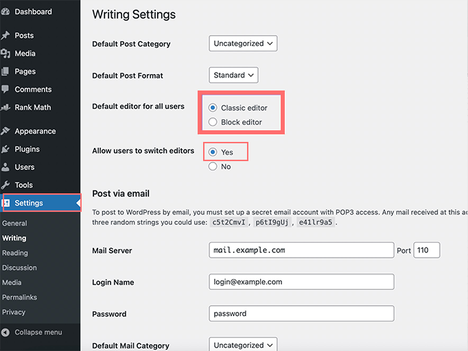 Jak naprawić nieprawidłowy błąd JSON w WordPress: 10 szybkich sposobów 8 Switching to Classic Editor in WordPress