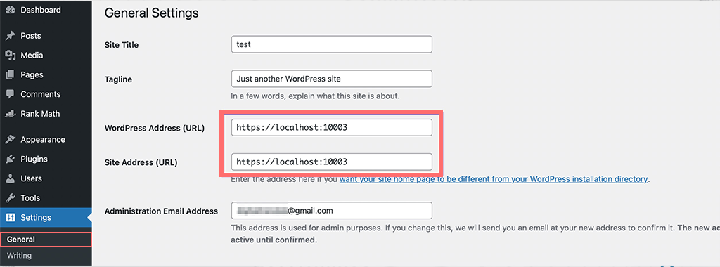 Jak naprawić nieprawidłowy błąd JSON w WordPress: 10 szybkich sposobów 4 Checking URL settings in WordPress