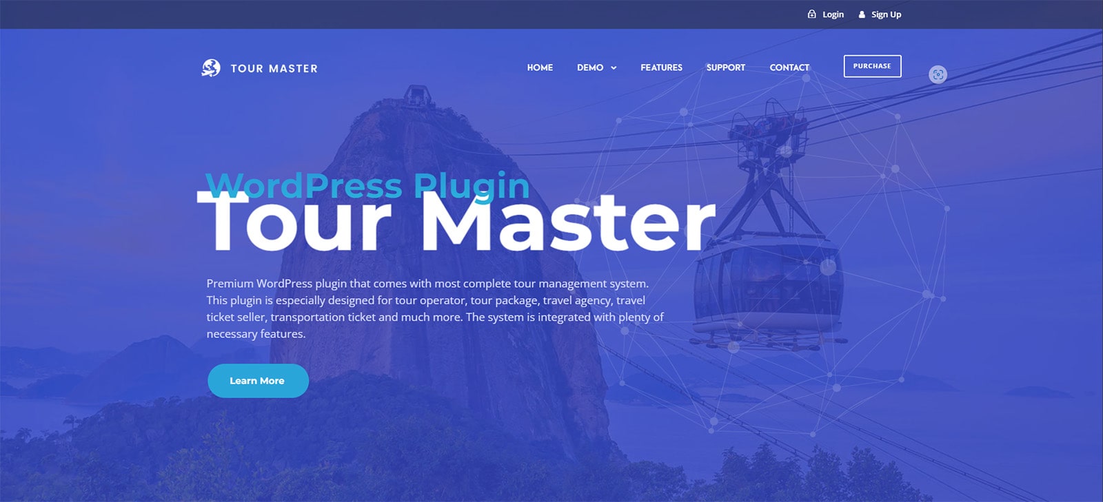 10가지 스타일의 투어 목록이 포함된 최고의 WordPress 투어 예약 플러그인인 Tour Master의 초상화입니다.