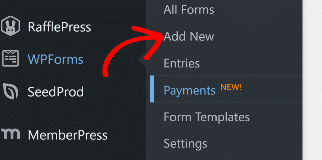 เพิ่มแบบฟอร์มใหม่ - WPForms wpforms add new form