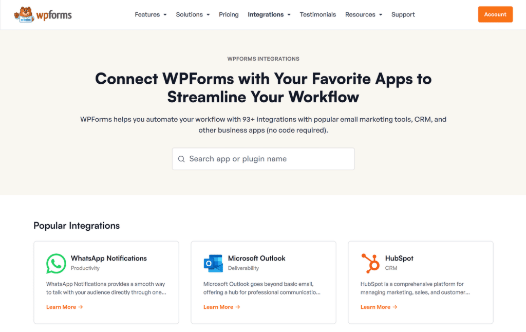 การรวม WPForms - WPForms wpforms integrations