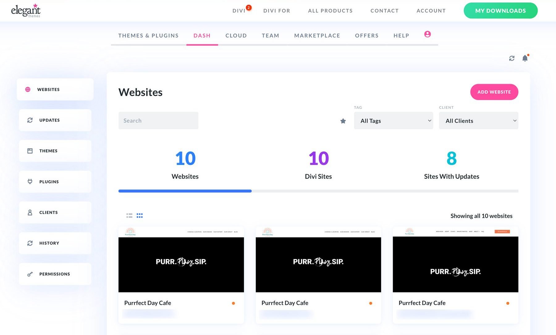 Divi Dash-Site-Management-Tool