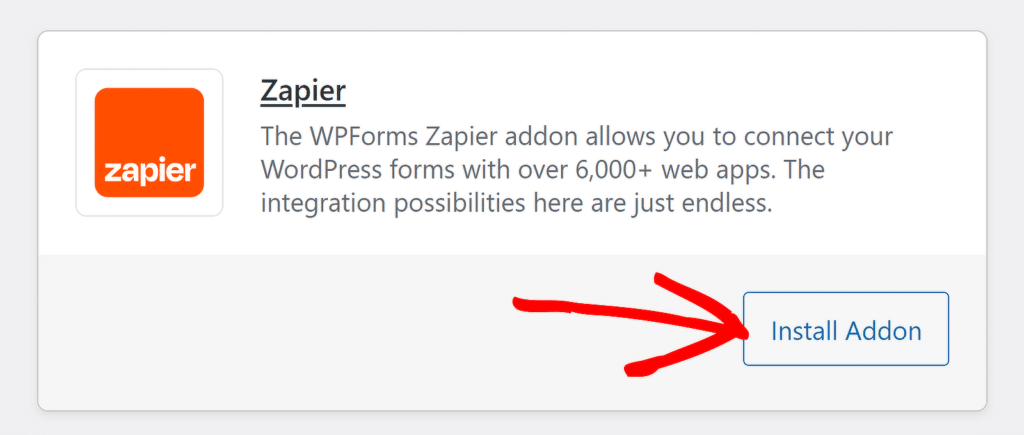 Installieren Sie das Zapier-Add-on – WPForms install zapier addon