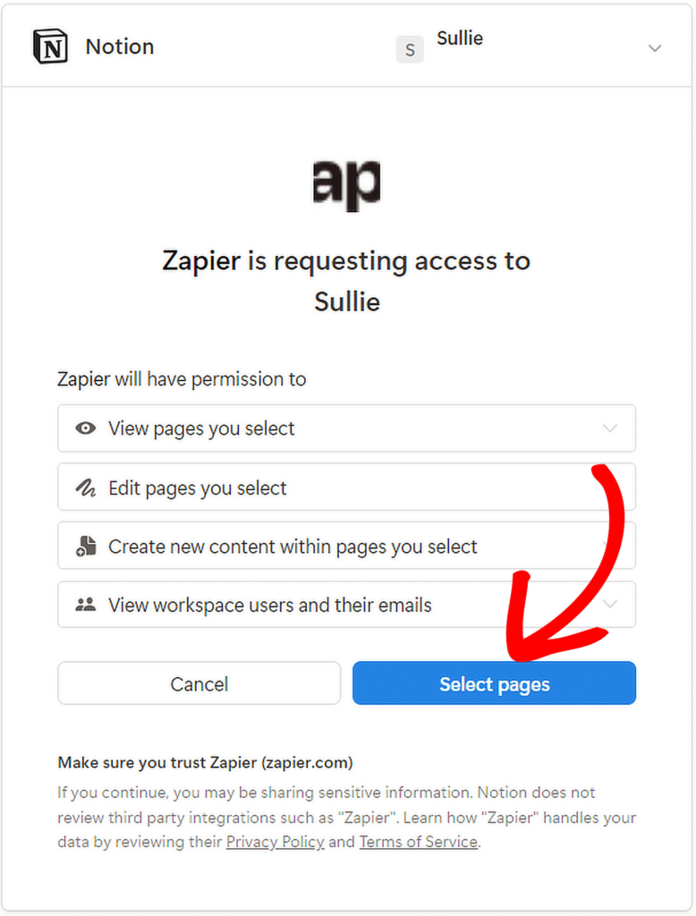 Zapier-Autorisierungskonzept – WPForms zapier authorization notion
