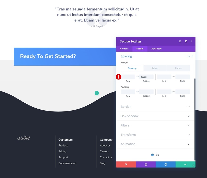 เลื่อนส่วนท้าย