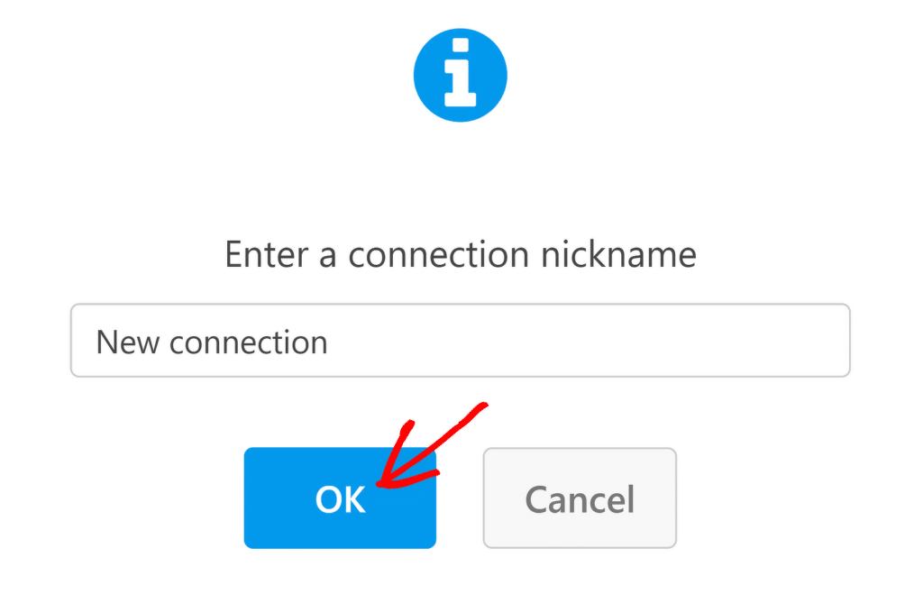 Nama Koneksi Baru - WPForms New connection name