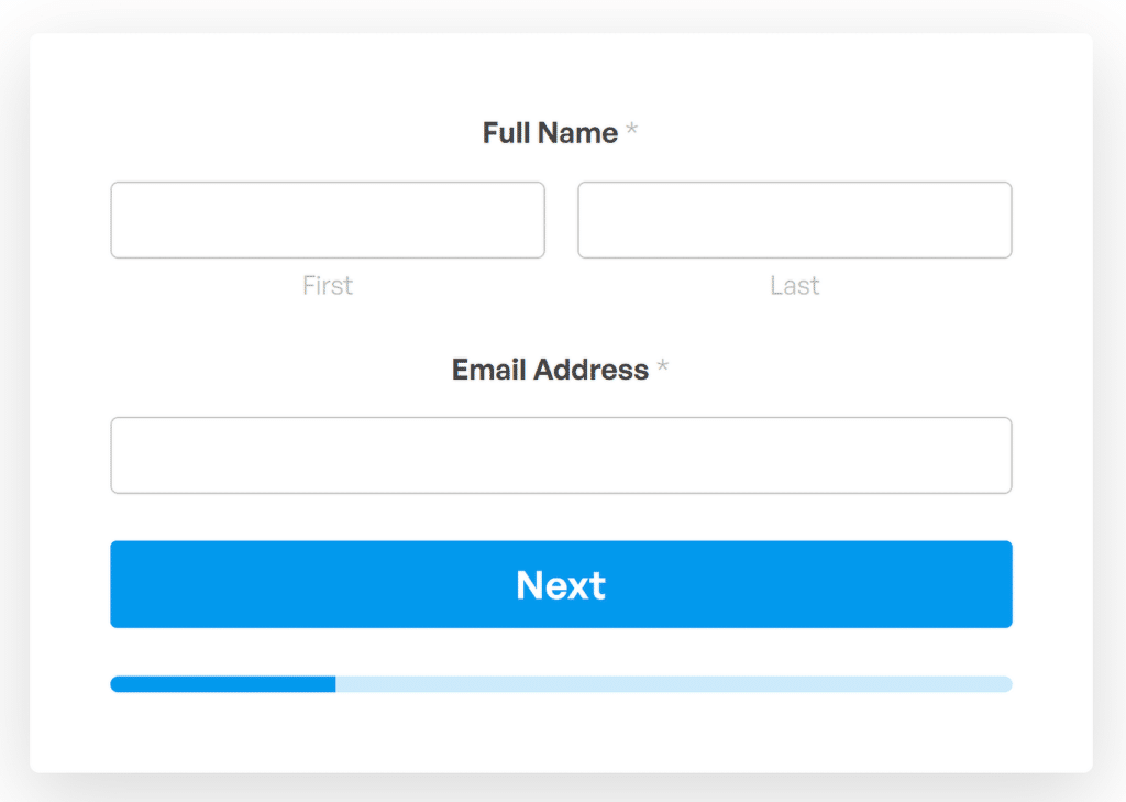 Contoh Profil Progresif - WPForms progressive profiling example
