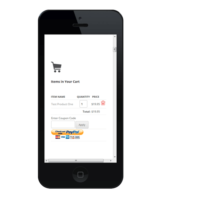 Cómo se ve la página de pago con el botón Paypal - Fuente: WordPress Simple Shopping Cart