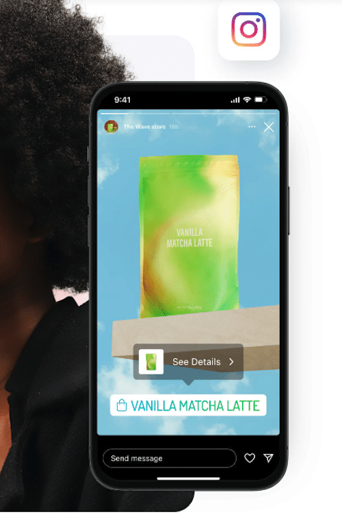 Cómo se ve el carrito de compras de Ecwid en Instagram - Fuente: Ecwid
