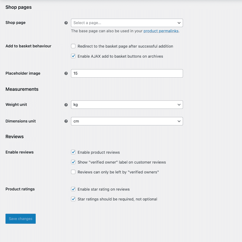 Configuración del producto - Fuente: Panel de WooCommerce