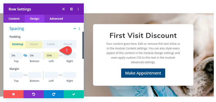 divi llamativos efectos de desplazamiento de cta