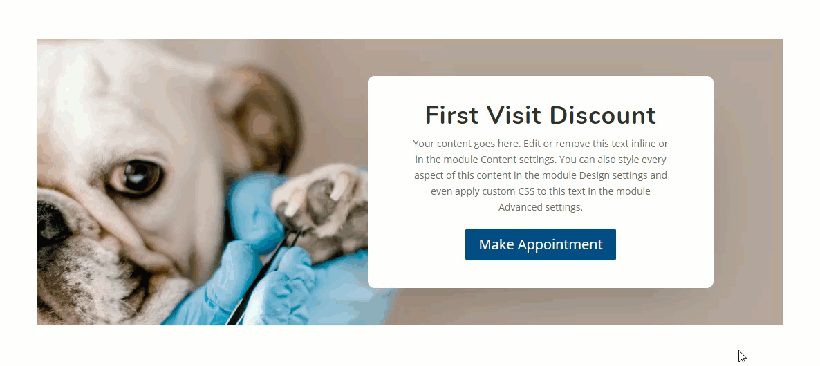 divi llamativos efectos de desplazamiento de cta