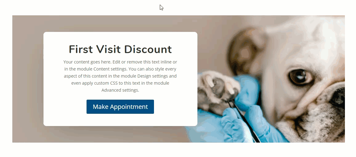 divi llamativos efectos de desplazamiento de cta