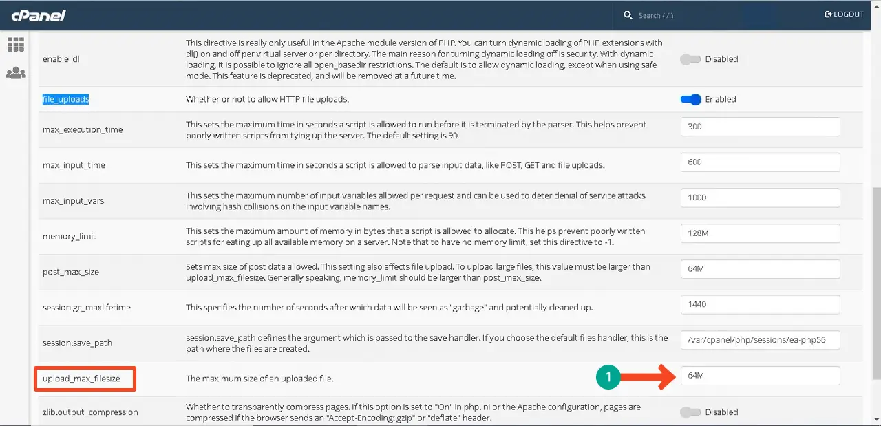 วิธีแก้ไขข้อผิดพลาดเซิร์ฟเวอร์ภายใน 500 ข้อใน WordPress 22 Set new limit for the maximum upload file size