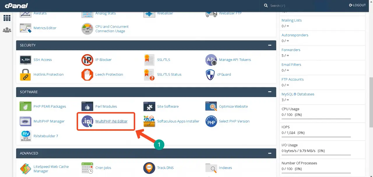 วิธีแก้ไขข้อผิดพลาดเซิร์ฟเวอร์ภายใน 500 ข้อใน WordPress 20 Open MultiPHP INI Editor