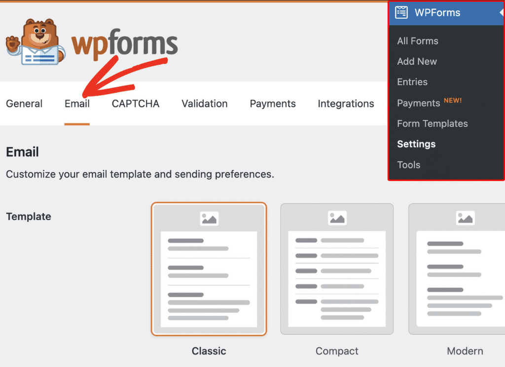 E-Mail-Einstellungen WPForms – WPForms email settings wpforms