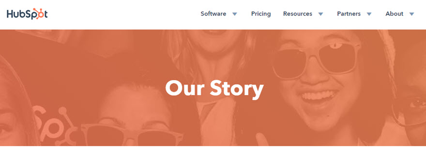 La narration en marketing avec la page À propos de HubSpot