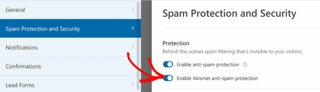 啟用 Akismet - WPForms enable akismet