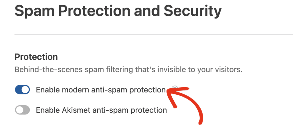 現代反垃圾郵件保護 - WPForms modern anti spam protection
