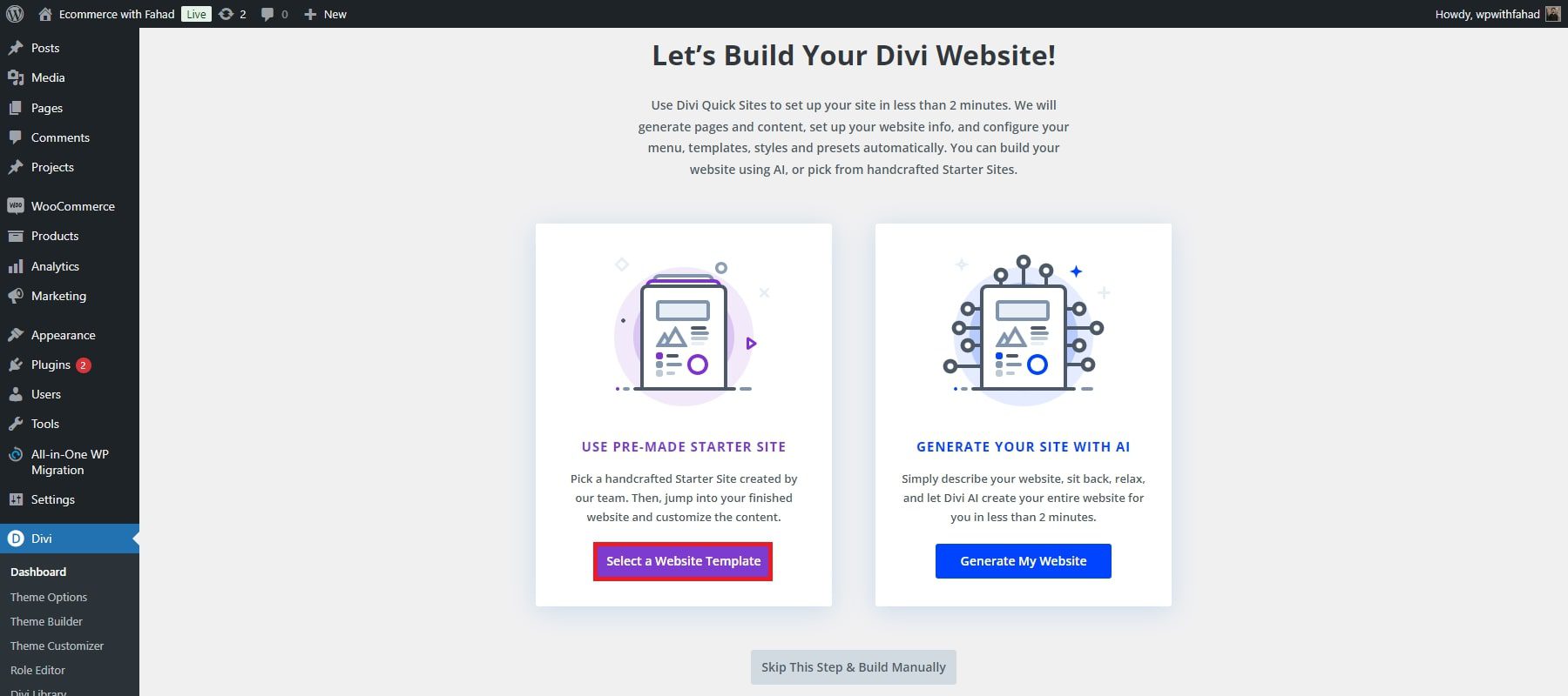 templat situs web situs cepat divi