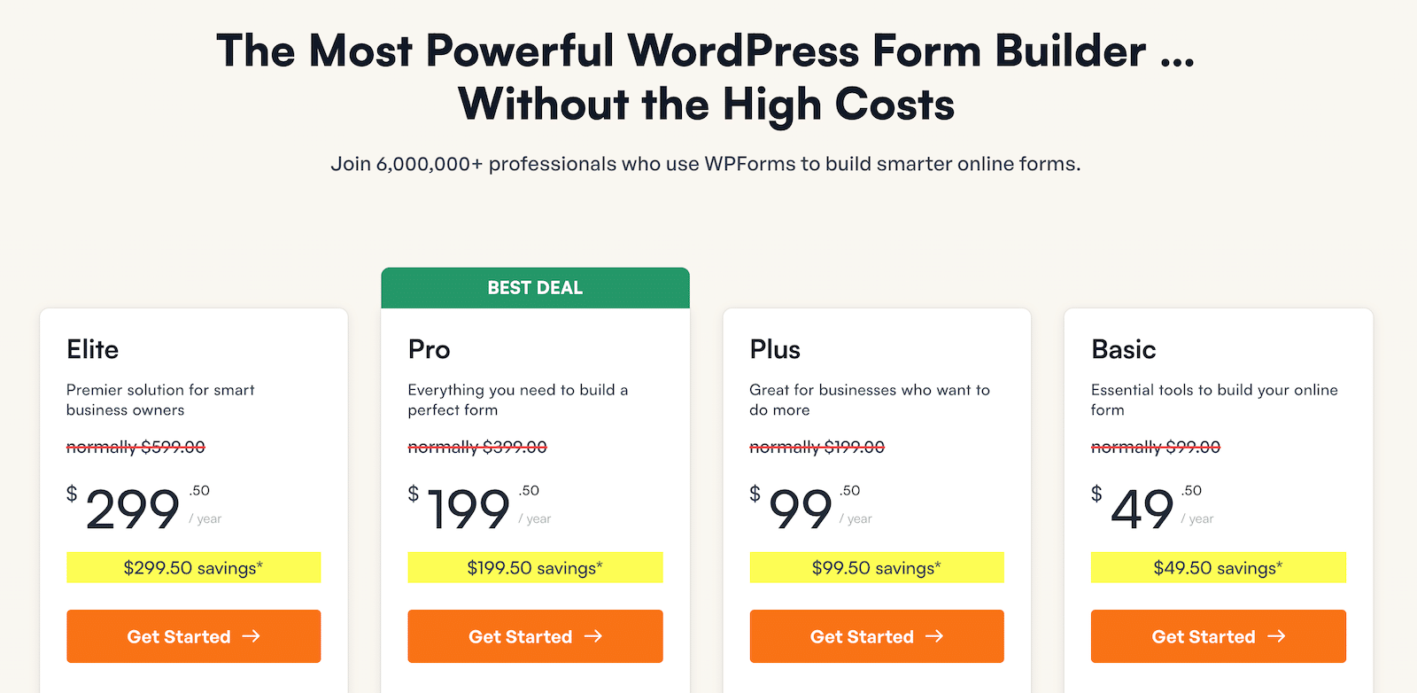 WPForms-ราคา-หน้า - WPForms The WPForms pricing page.