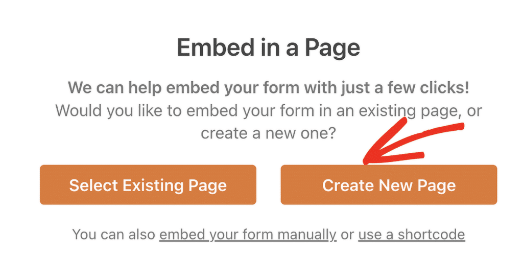 สร้างเพจใหม่ - WPForms create new page