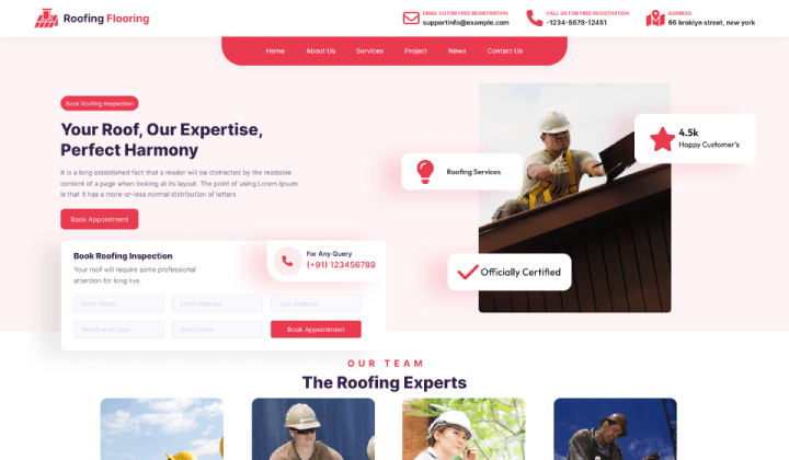 Los 7 mejores temas de WordPress para pisos y mosaicos 6 Roofing Flooring