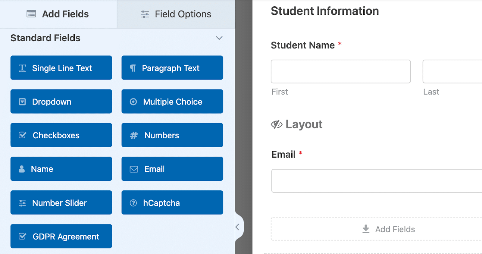 RegistrationFormBuilder - WPForms Student registration form builder