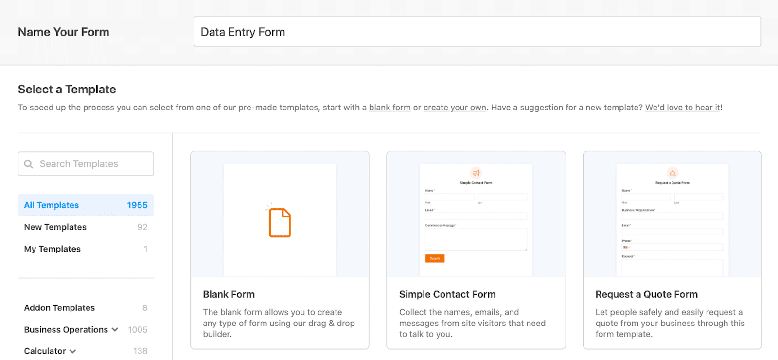名前フォーム - WPForms Naming your form