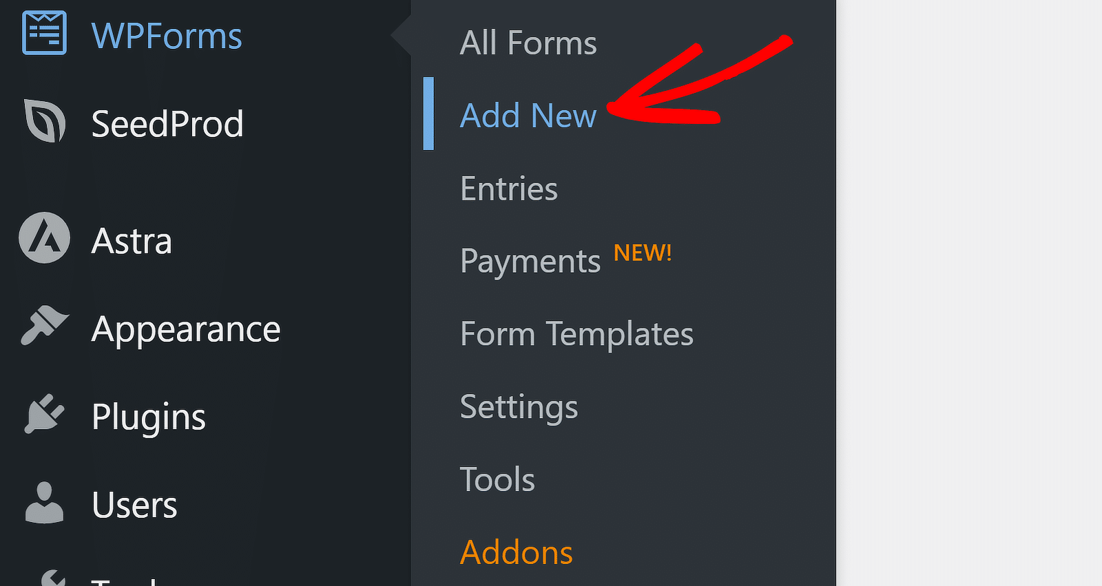 新規追加 - WPForms Add new form
