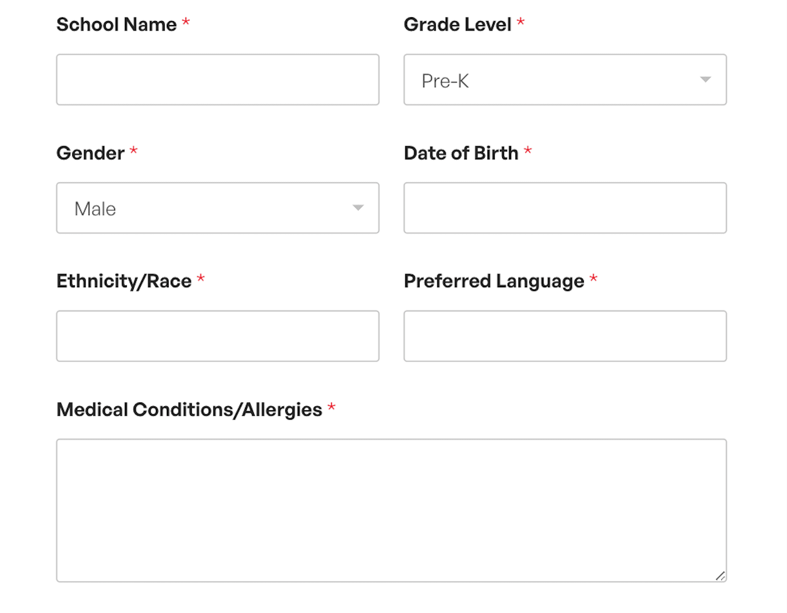 StudentRegistrationFields - WPForms Student registration form fields