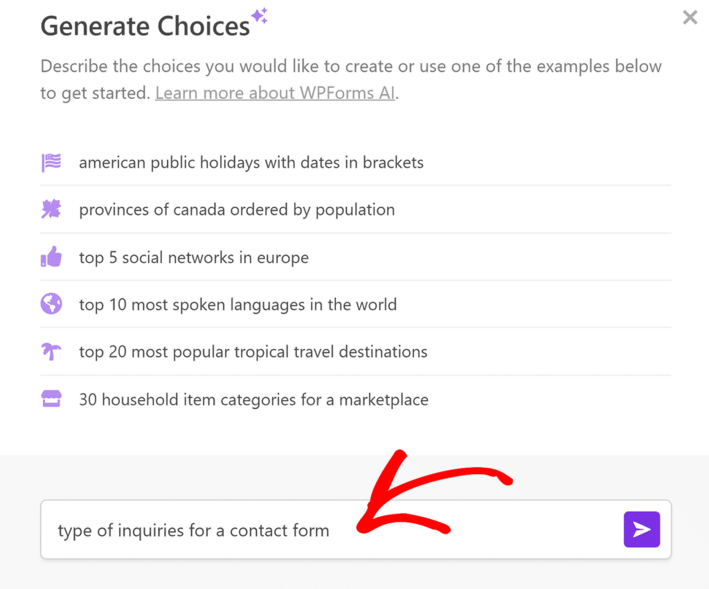 선택 항목 생성 WPForms - WPForms generate choices wpforms