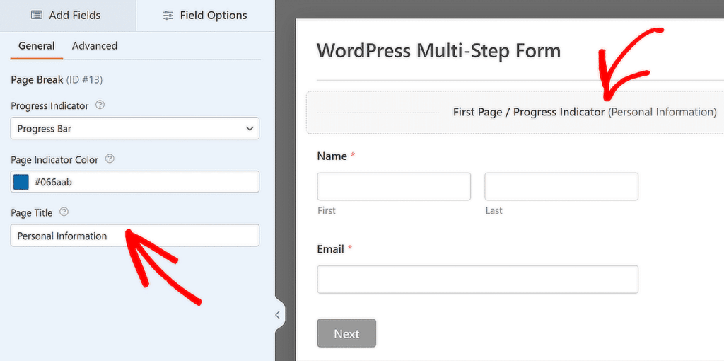 진행률 표시기 사용자 정의 - WPForms customize progress indicator