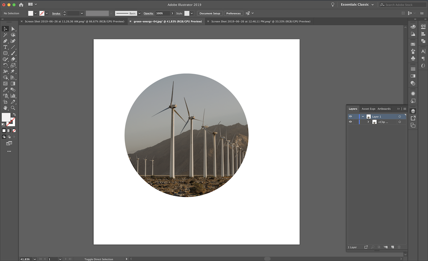 screenshot di un'immagine circolare