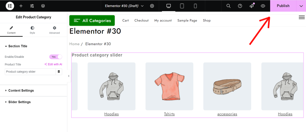 WooCommerce 12 の製品カテゴリ スライダーを作成する方法 product category slider