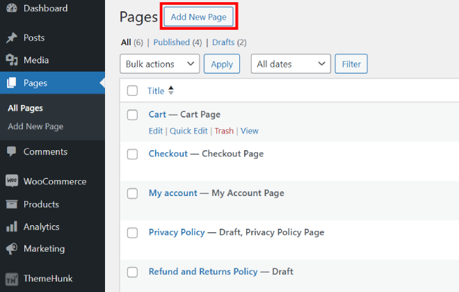 WooCommerce 7 の製品カテゴリ スライダーを作成する方法 Add new pages 1