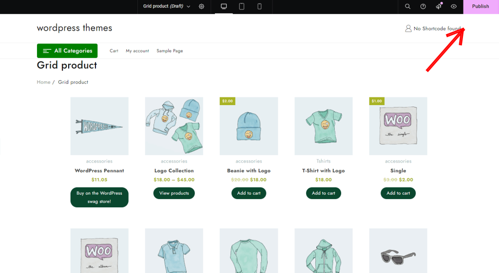 WooCommerce にグリッド製品を追加するにはどうすればよいですか? 12 grid poduct publish